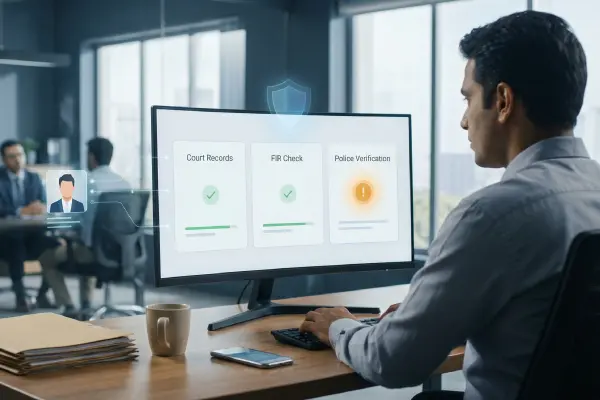 The image represents the best background verification companies in India.